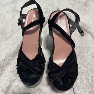Miu Miu Velvet Wedges